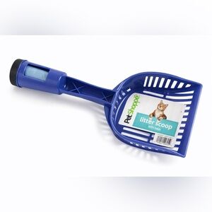 Pet Shoppe Cat Litter Scoop w/ Built-In Bag Dispenser Holder Blue Durable Design